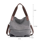 Vintage Canvas Women HnadBag Single Shoulder Bags Solid Ladies Messenger Bag