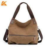 Vintage Canvas Women HnadBag Single Shoulder Bags Solid Ladies Messenger Bag