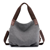 Vintage Canvas Women HnadBag Single Shoulder Bags Solid Ladies Messenger Bag