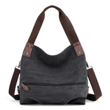 Vintage Canvas Women HnadBag Single Shoulder Bags Solid Ladies Messenger Bag