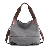 Vintage Canvas Women HnadBag Single Shoulder Bags Solid Ladies Messenger Bag