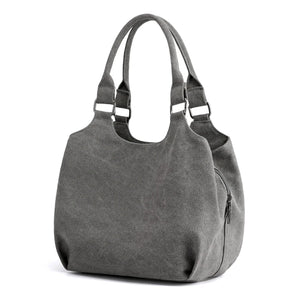 Canvas Multi-pocket Women's Shoulder Bag Casual Tote