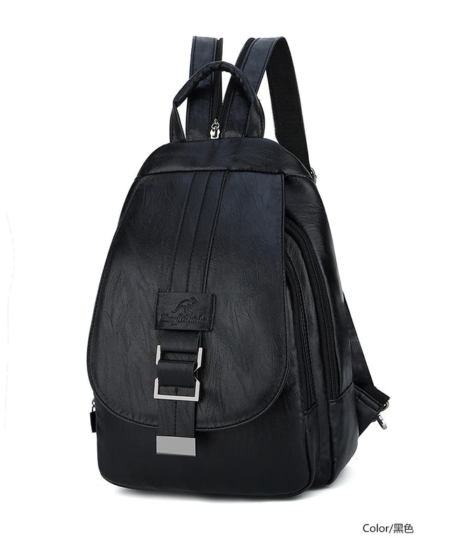 Kangaroo Pu Leather Mochila Femenina Backpack Large Capacity School Bag