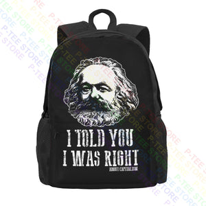 Karl Marx Capitalism Communism Socialism Marxism 01 Large Capacity Backpack