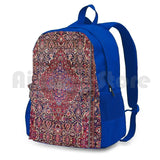 Kashan Central Persian Silk Rug Print Outdoor Hiking Backpack