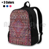 Kashan Central Persian Silk Rug Print Outdoor Hiking Backpack