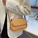 Solid PU Leather Crossbody Bag for Women Single Strap Shoulder Bag