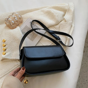 Solid PU Leather Crossbody Bag for Women Single Strap Shoulder Bag