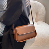 Solid PU Leather Crossbody Bag for Women Single Strap Shoulder Bag