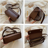 Solid PU Leather Crossbody Bag for Women Single Strap Shoulder Bag