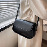 Solid PU Leather Crossbody Bag for Women Single Strap Shoulder Bag
