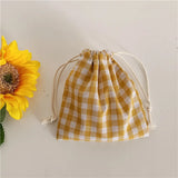 Kawaii Cotton Fabric Drawstring Storage Pouch Gift Bag