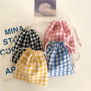 Kawaii Cotton Fabric Drawstring Storage Pouch Gift Bag