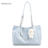 Kawii Leather Large Capacity Handbag Women Casual Tote Shopper