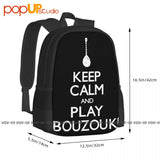 Bouzouki Silhouette Backpack Gym Shoe Bag Sports Riding Backpack