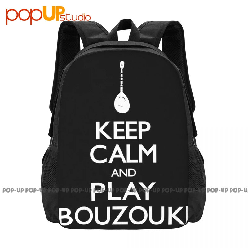 Bouzouki Silhouette Backpack Gym Shoe Bag Sports Riding Backpack