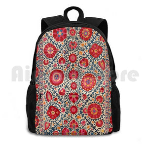 Kermina Suzani Uzbekistan Embroidery Print Outdoor Hiking Backpack