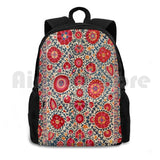 Kermina Suzani Uzbekistan Embroidery Print Outdoor Hiking Backpack