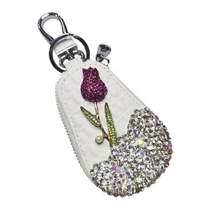 Crystal Diamond Key Case Wallet Flower Housekeepers