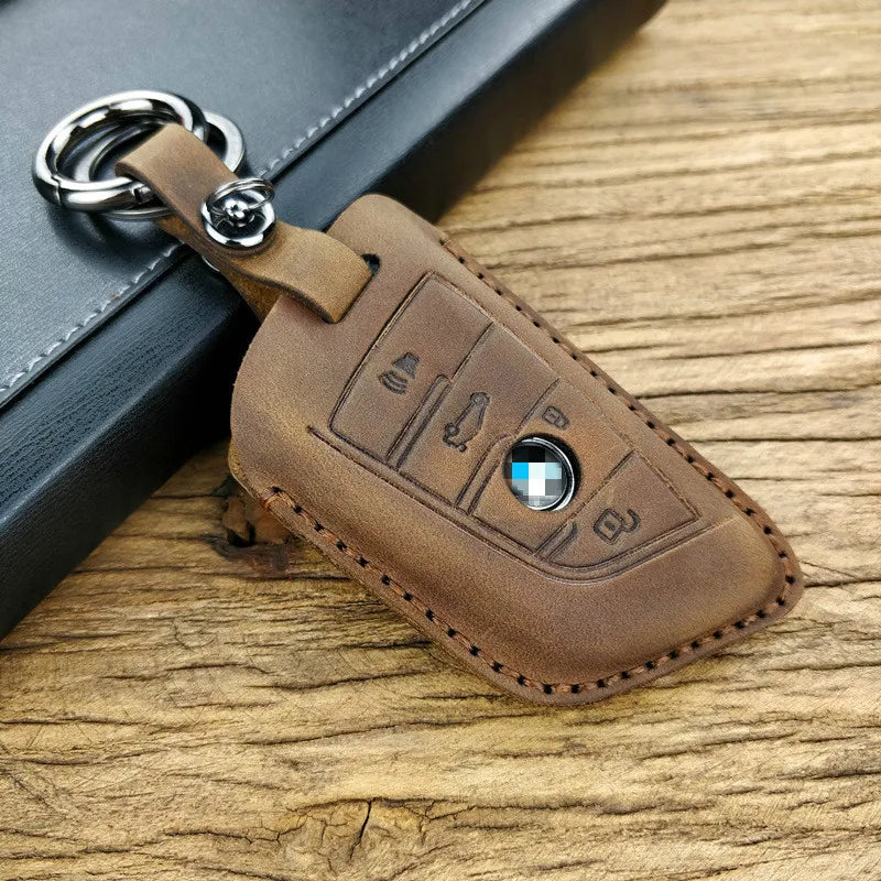 Hand Leather Key Holder Wallet for Crazy Horse Leather Key Cover