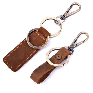 Vintage Leather Key Chain Holder Case Car Keychain Ring Cover