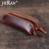 Vintage Leather Key Pouch Zipper Keychain Bag