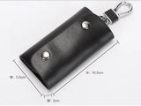 Leather Key Holder Wallet 6 Key Ring Organizer