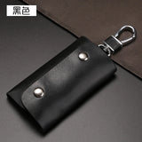 Leather Key Holder Wallet 6 Key Ring Organizer