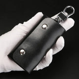 Leather Key Holder Wallet 6 Key Ring Organizer