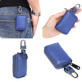 Leather Key Holder for Car Keys Wallet Pouch Zipper Key Cover
