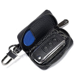 Leather Key Holder for Car Keys Wallet Pouch Zipper Key Cover