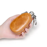 Leather Key Holder Double Zipper Car Wallets