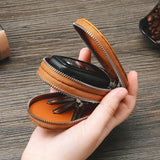Leather Key Holder Double Zipper Car Wallets