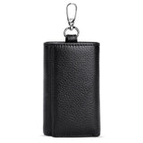 Leather Housekeeper Key Holder Zipper Case Men Women Keychain Organizer