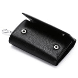 Leather Housekeeper Key Holder Zipper Case Men Women Keychain Organizer