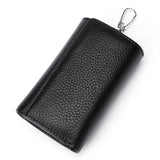Leather Housekeeper Key Holder Zipper Case Men Women Keychain Organizer