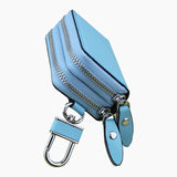 Key Pouch Bag Keys Holder Unisex Leather Car Key Wallet Zipper Keychain