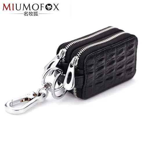 Unisex Alligator-grained Key Wallet Leather Case