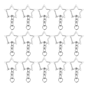 Keychain Key Rings Ring Holder Metal Alloy High End Flat Chain Star Car Keyring