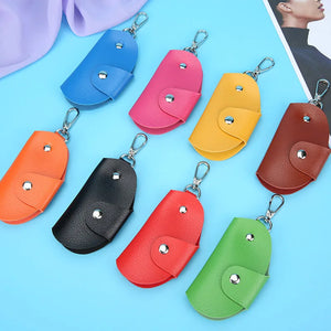 Leather Keychain Key Holder Bag Portable Housekeeper Car Key Holders