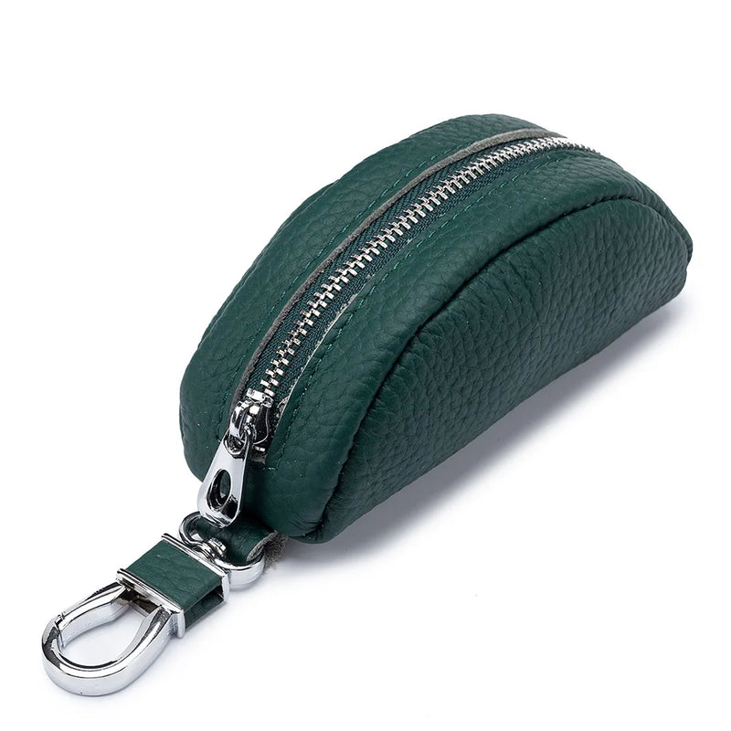 Soft Leather Keychain Pouch Multifunctional Holder Zipper Practical Key Case