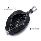 Soft Leather Keychain Pouch Multifunctional Holder Zipper Practical Key Case