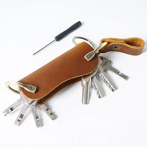 Keycord Leather Car Key Chain Buckle Car Key Ring DIY Car Accessories