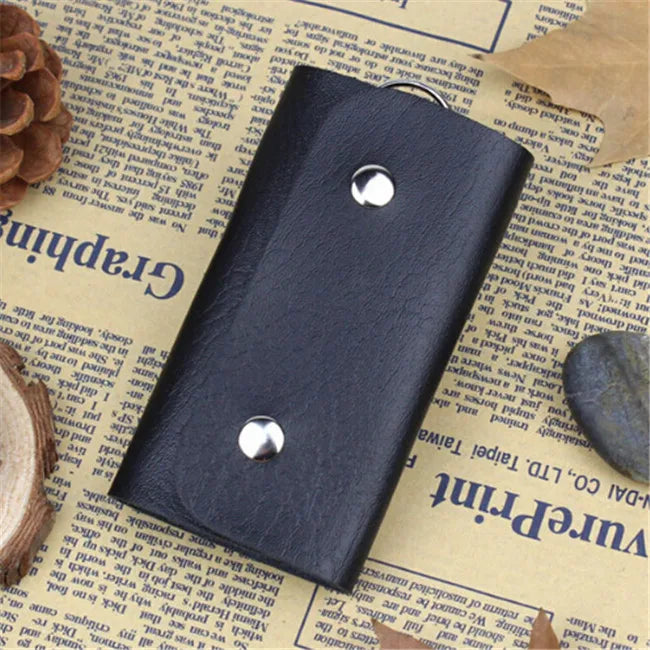 Keys Holder Organizer PU Leather Buckle Key Wallet Bag Car Keychain Women Men