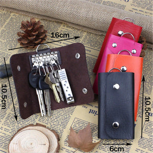 Keys Holder Organizer Manager PU Leather Buckle Key Wallet Case Bag Car Keychain