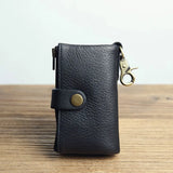 Leather Key Organizer Wallet Men Women Keychain Pouch Purse