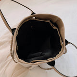 Khaki Canvas Shoulder Bag Laptop Tote Large Capacity Handbag