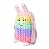 Kid Backpack, Rabbit Shape Stress Relief Push Bubble Zipper Children School Bag