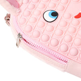 Kid Backpack, Rabbit Shape Stress Relief Push Bubble Zipper Children School Bag
