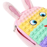 Kid Backpack, Rabbit Shape Stress Relief Push Bubble Zipper Children School Bag